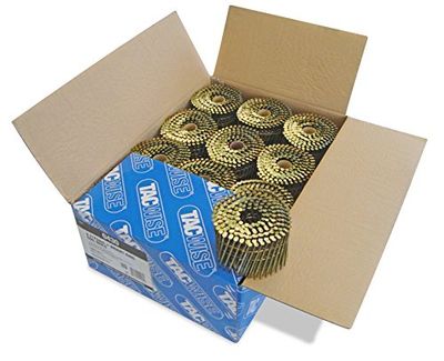 Tacwise 0430 Pregos em bobina plana sem acabamento tipo 2,7/75 mm, ponta diamante, haste anelada, inclinada a 16°, enrolada com fio, embalagem de 6000