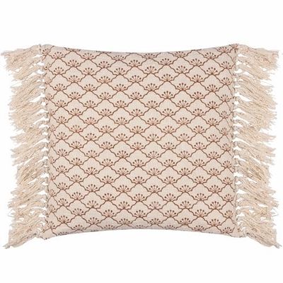 Yard Fodera per cuscino con frange in cotone Saku Blossom