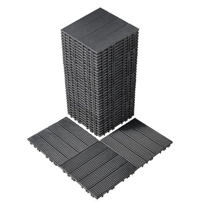 VEVOR Piastrelle per Patio ad Incastro 36 Pezzi 300 x 300 x 20 mm, Piastrelle Impermeabile in Plastica, Piastrelle per Tutte Le Condizioni Atmosferiche, per Portico Piscina Cortile, Grigio Scuro