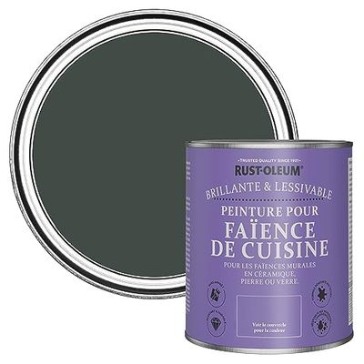 Rust-Oleum Peinture Verte Résistante à l'eau pour Faïence de Cuisine, Finition Brillante - After Dark 750ml