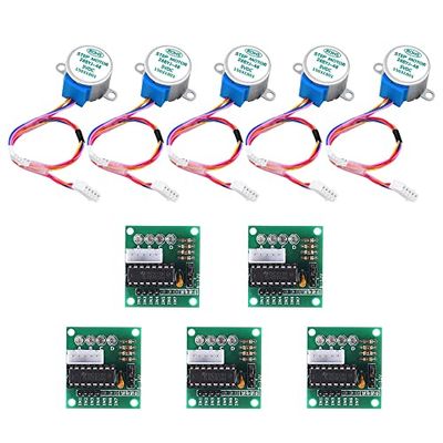 MQOUO 5 sets stappenmotoren 28BYJ-48 ULN2003 5V + ULN2003 driverkaart ULN2003 + Dupont Wire kabel Jumper stekker bus 40 pin compatibel met Arduino