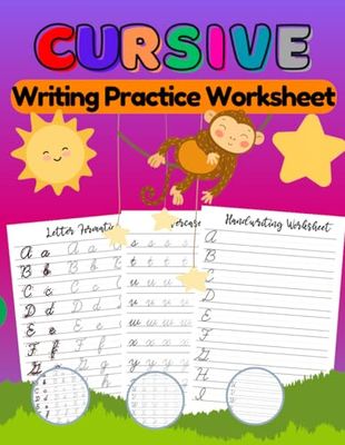 Cursive Handwriting Workbook For Kids: Cursive for beginners workbook, Cursive letter tracing book