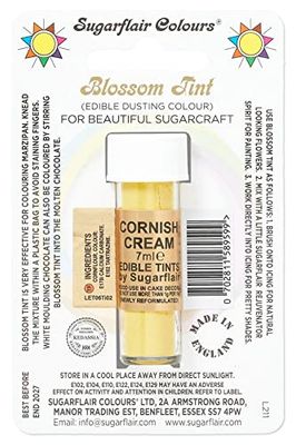 Sugarflair Blossom Tint Dusting Cornish Cream - Colorante Commestibile in Polvere per Decorare Pasta di Gomma, Glassa, Cioccolato, Crema al Burro, Macarons - 7ml