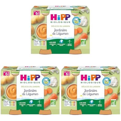 Hipp Biologique Jardinière de Légumes Dès 6 Mois 2 Pots de 190 g (Lot de 3)