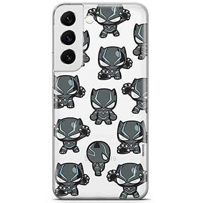 ERT GROUP etui na telefon Samsung S22, case oryginalny i oficjalnie licencjonowany przez Marvel, wzór Czarna Pantera 016, optymalnie dopasowane, plecki z TPU częściowo przeźroczyste