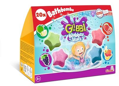 Glibbi, 20 palline da bagno con stelle blubber, per far bollire l'acqua, 4 colori e fragranze, confezione sostenibile, giocattolo per vasca da bagno, dai 3 anni in su, Esclusivo Amazon