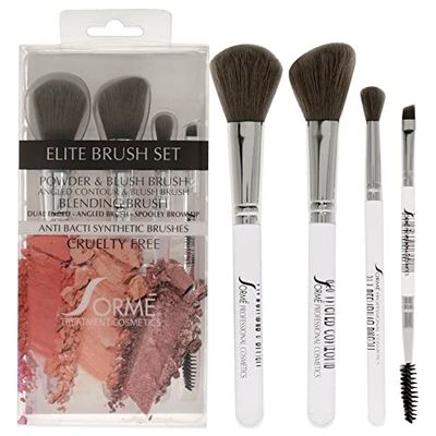 Sorme Cosmetics Elite - Set di 4 pennelli per cipria e fard da donna, 968, contorno angolato e pennello per fard, 969, pennello per miscelazione, 971, pennello ad angolo doppio - 972