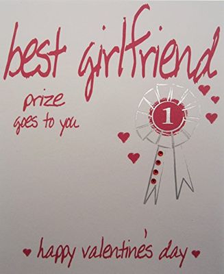 WHITE COTTON CARDS Beste Girlfriend Prijs gaat naar You Happy Valentine's Day Hand versierd Valentijnsdag kaart