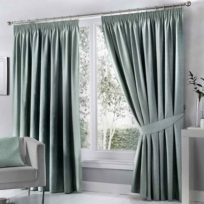Fusion Cortinas Opacas de Color Azul Huevo de Pato, 117 x 137 cm, Plisadas, 2 Paneles, térmicas para Dormitorio y Sala de Estar, Cortinas Plisadas y Cortinas en Color Huevo de Pato