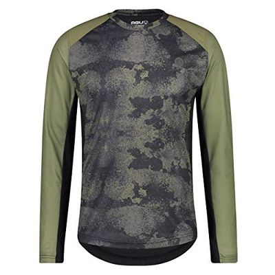 AGU LS Maglia Sport MTB M Lungo Uomo V, Verde Militare, Taglia Unica Unisex-Adulto