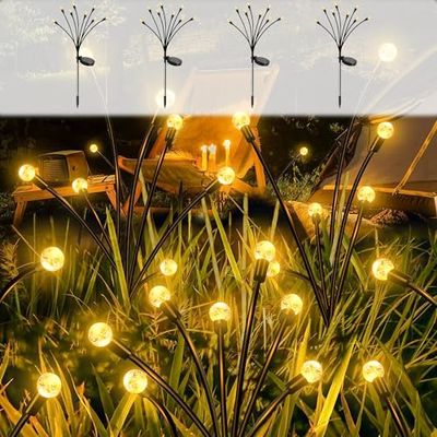 Moman Lampe Solaire Exterieur Firefly, 4PCS 8 LED Lucioles Lumiere Solaire Exterieur Jardin Décoratives(Bulle) Étanches pour Terrasse Pelouse Balcon, Lampe-Solar-Extérieur-Firefly-Light