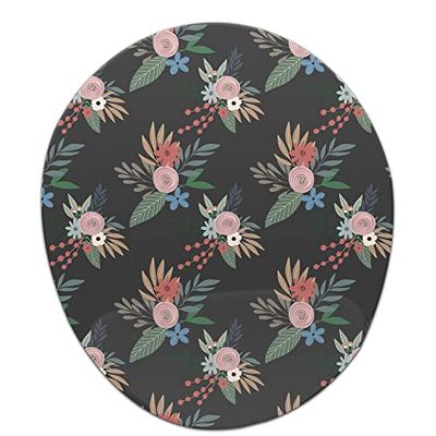 Bonamaison, Ergonomische muismat met polssteun, digitale bedrukte muismat anti-speekselproblemen, antislip onderkant, voor kantoor en thuis, afmetingen: 20x23 cm