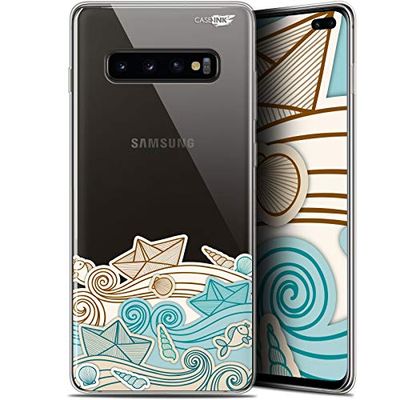 Caseink fodral för Samsung Galaxy S10+ (6.4) gel HD [ ny kollektion - mjuk - stötskyddad - tryckt i Frankrike] pappersbåt