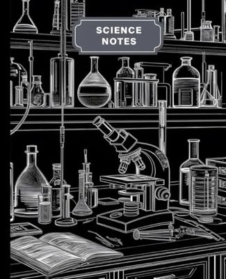 Science Notes: Vintage Black and White Science Lab Composition Notebook - 110 College Ruled Pages - 7.5" x 9.25"