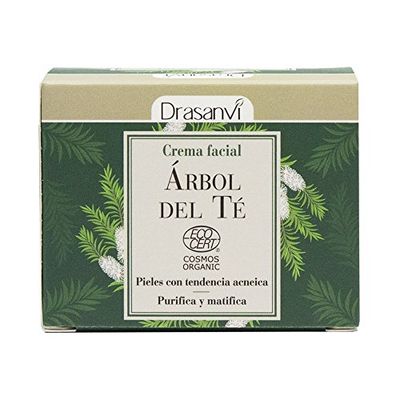 DRASANVI Creme fácil árvore do chá certificado BIO - óleo de árvore do chá aloé vera óleo de argão azeite de azeitona - Vegano - 50 ml
