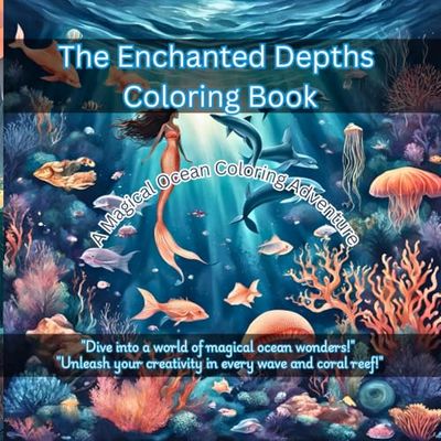 The Enchanted Depths: A Magical Ocean Coloring Adventure, Easy, Relaxing, 50 Stunning Designs, Magical Pages: Dive into a World of Mermaids, Mystical Creatures, and Underwater Wonders