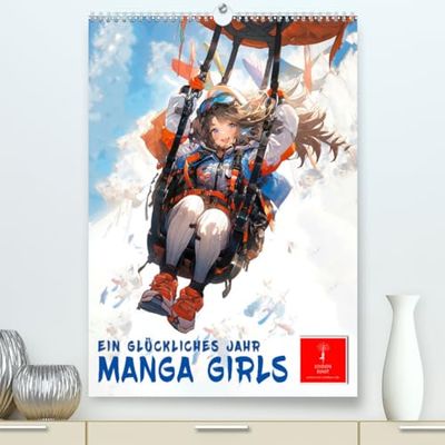 Manga Girls - ein glückliches Jahr (hochwertiger Premium Wandkalender 2024 DIN A2 hoch), Kunstdruck in Hochglanz: Besondere Momente im Leben eines Manga-Girls.