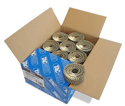 Tacwise 0423 Pregos em bobina plana galvanizados tipo 2,5/50 mm, ponta diamante, haste anelada, inclinada a 16°, enrolada com fio, embalagem de 9000