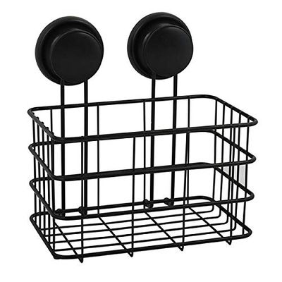 MSV Étagère de Douche sans perçage avec ventouses en Acier chromé 20 x 16 x 22 cm