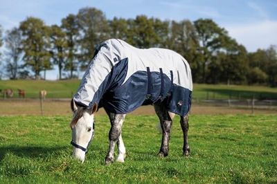 HKM Rain Vliegendeken Donkerblauw/Grijs 125