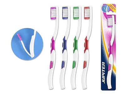 Zarivy Brosse à dents pour adulte avec nettoyant de langue extensible, élimine la plaque dentaire et rafraîchit l'haleine, idéale pour l'hygiène bucco-dentaire quotidienne.