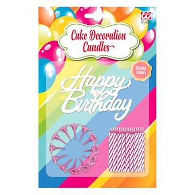 Widmann 08102 08102 Kaarsen, verjaardagskaars, Happy Birthday, 16 stuks, accessoires, verjaardag