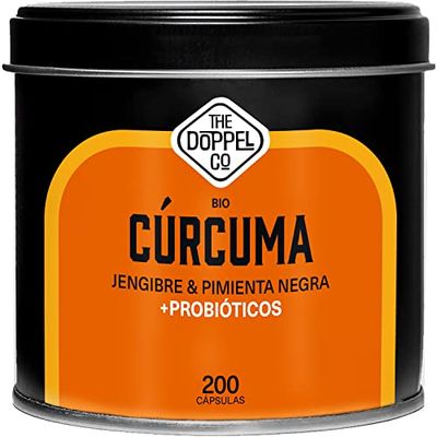 200 Gélules de Curcuma Bio avec Probiotiques, Gingembre et Poivre Noir - Dose Maximale 1460mg - Antioxydant et Anti-inflammatoire Naturel - Os et Articulations - Certifié Biologique