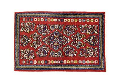 Eden Carpets Saruk Tappeto Annodato a Mano, Cotone, Multicolore, 77x118 cm