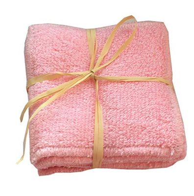 FIBAO Pack of 7 Square Make-Up Remover Bamboo Sponge Pink