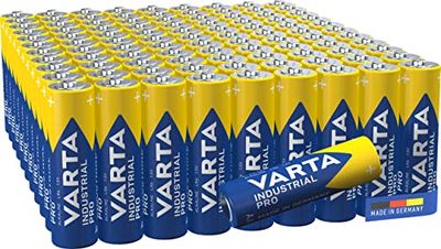 VARTA Pilhas AA, embalagem de 100, Industrial Pro, baterias alcalinas, 1,5 V, embalagem de armazenamento de embalagem ecológica, Made in Germany [Exclusivo na Amazon]
