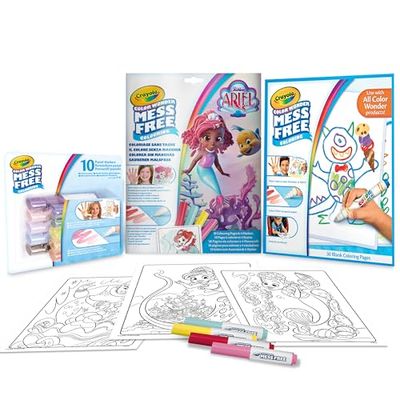 CRAYOLA - Color Wonder, voordeelset kleur zonder vlek, thema Ariel, creatieve activiteit voor kinderen, leeftijd 3,4,5 jaar, 7504