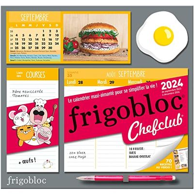 Frigobloc Hebdomadaire Chefclub: Le calendrier maxi-aimanté pour se simplifier la vie ! Avec un critérium