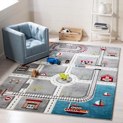 Safavieh Tapis Contemporain pour Salon, Salle à Manger, Chambre à Coucher - Carousel Kids Collection, Tapis à Poil Court, Multicolore, 122 x 183 cm