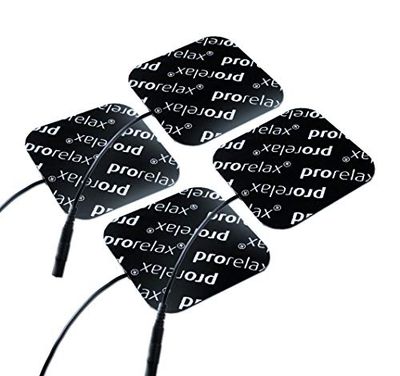 prorelax Electrode pads "Blackline", Spare pads for TENS + EMS devices Electro Muscle Stimulation, Spare electrodes EMS workout