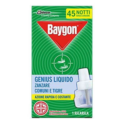 Baygon Elettrico Antizanzare Comuni e Tigre, Inodore, Confezione da 10 diffusore ed una ricarica da 45 notti