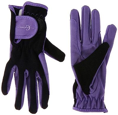 Covalliero Crianças erreit luva Lilli tamanho L Luvas de hippica, preto/roxo, L