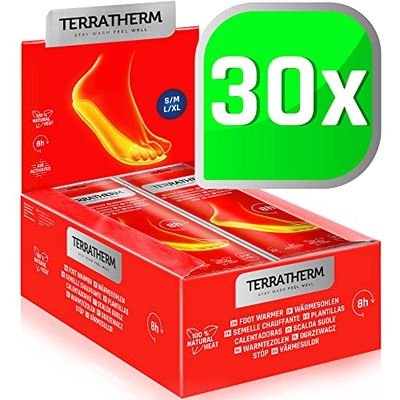 Warmtezolen voor schoenen van alle types - 30 paar L, 100% natuurlijke warmte, warmte inlegzool gedurende 8 uur warme voeten, voetwarmers zolen evenals warmte inlegzolen voor schoenen, zoolverwarmers