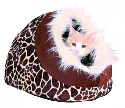 Trixie Minou Cuddly Cave, 35 ラ 26 ラ 41 cm, Giraffe Pattern