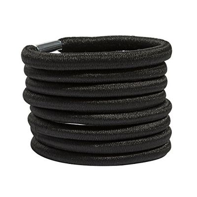 Glamour Style Pack of 8 Extra Thick Black Hair Elastics