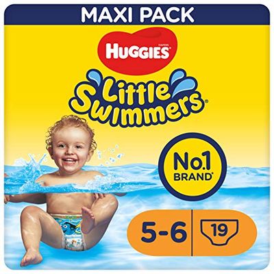 HUGGIES Little Swimmers Couches Taille 5-6 (12 à 18 kg), 1 Paquet de 19 Pièces (L'emballage peut varier)