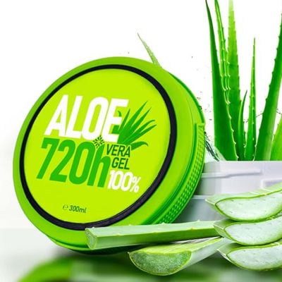 Gel d'Aloe Vera 720h, Qualité Supérieure, Issu de Fermes Biologiques en Espagne - Absorption Rapide, Non Collant, 100% Naturel, Sans Épaississants Artificiels - Soulagement des Coups de Soleil, 300 ml