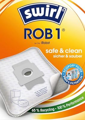 Swirl ROB 1 EcoPor - Bolsas para aspiradora iRobot (8 bolsas, algodón)
