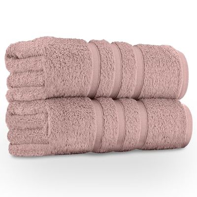 GC GAVENO CAVAILIA Large Bath Sheets 2 Pack - 100% Egyptian Cotton - Quick Dry Extra Large Towels - Easycare & Durable - Blush Pink