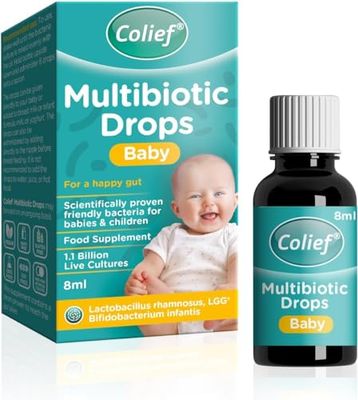 Colief Multibiotic Drops Baby| 2 Probiotic Strains Lactobacillus Rhamnosus &Bifidobacterium Infantis | Suitable from Birth |1.1 Billion Live Cultures for Newborns | 8ml (1)