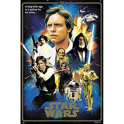 Grupo Erik GPE5163 Poster Star Wars Classic 40 Aniversario Heroes, carta, Multicolore, 91 x 61,5 x 0,1 cm