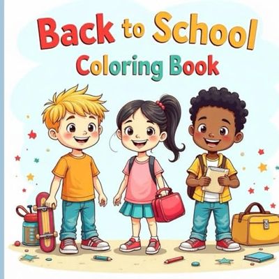Back to school colouring book fun and easy for Adults or kids