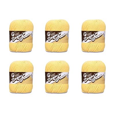 Lily Sugar'N Cream Super Size Yellow Yarn - 6 Pack of 113g/4oz - Cotton - 4 Medium (Worsted) - 200 Yards - Knitting/Crochet