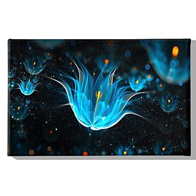 Homemania blommor-naturtavla för vardagsrum, sovrum - flerfärgad, 45 x 3 x 70 cm-HM20KNV45x70-241, polyester, trä