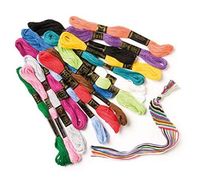 Baker Ross Grote verpakking borduurgaren (verpakking van 15 stuks), perfect voor borduren, naaien, breien en kruisborduurwerk, ideaal voor het knutselen thuis, knutselgroepen en meer