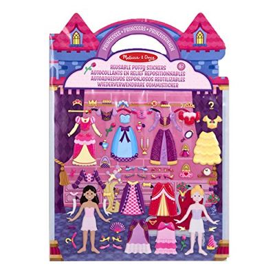 Melissa & Doug Libri adesivi bambini attacca stacca, Set stickers, Album stickers principesse e castelli per bambini, Giochi creativi da viaggio, Regalo per bambini dai 4 anni in sù